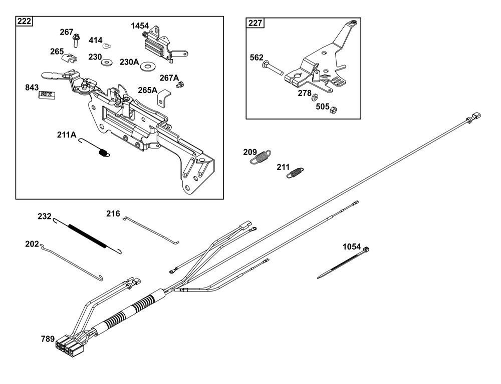 Controls Group Diagram and Parts List for 540477-0128-G1 400000 - 699999 Briggs and Stratton Engine